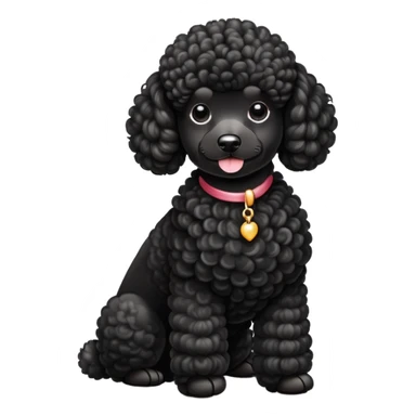 elegant black french poodle with curly fur sticker
