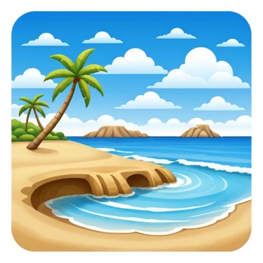 playa paisaje sin que sea un cuadro y que el cielo azul y la arena esten recortada sticker