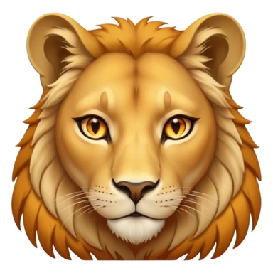 Cinematic Noble Lioness Portrait Emoji, Poised and regal, with a graceful, athletic build and a sleek, tawny Fur, piercing soulful amber eyes, Simplified yet sharp and sophisticated features, highly detailed, glowing with a warm, dignified glow, high shine, intelligent and fierce, stylized with an air of wild elegance, focused and attentive, soft glowing outline, capturing the essence of a watchful and confident lioness, so majestic it feels as though it could silently prowl out of the screen with effortless authority! sticker
