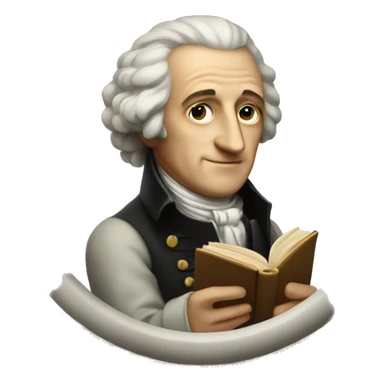 Goethe holds a book in his hand sticker