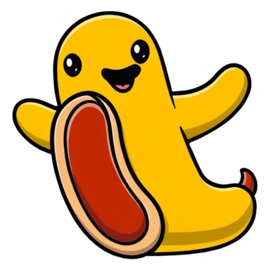 man dressed as a hot dog snack sticker