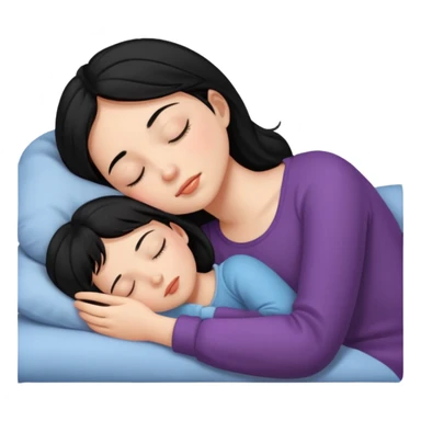 Black haired girl sleeping sticker
