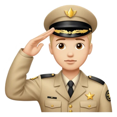 Pensive face and salute hand sticker