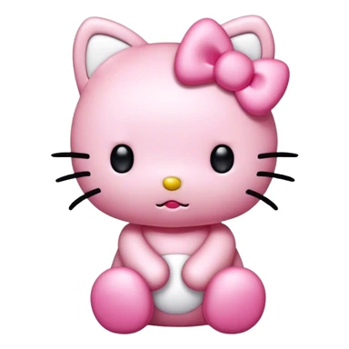 cute pink kawaii plush hello kitty sticker