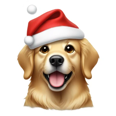 Golden retriever wearing santa hat sticker