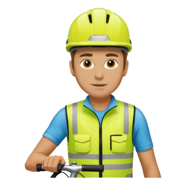 Cyclist with hi-vis vest, while cycling sticker