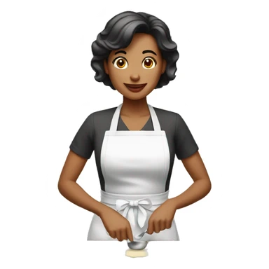 Housewife in apron setting table  sticker