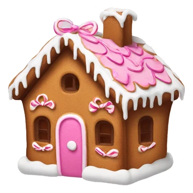 Gingerbread house with a pink bow  sticker