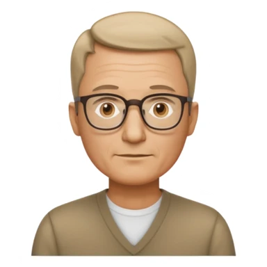 hombre, 50 años pelo poco rapado delgado con gafas de lectura sticker