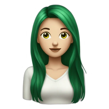 fille au yeux vert cheuveux long chatain foncé sticker