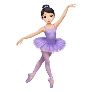 ballet dancer black hair tan skin wearing a lavender leotard and lavender tutu and pale pink tights with lavender pointe shoes in arabesqye sticker