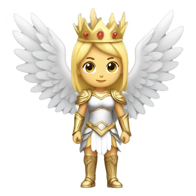Blond Valkyrie full body with crown with wings sticker