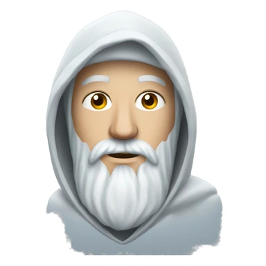 Russian man with beard in a hood covered with snow and ice sticker