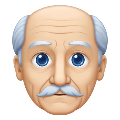 Abuelo italiano piel blanca y ojos azules calvo, no barba y no bigote  sticker