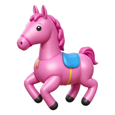 inflatable bouncing pink rody horse sticker