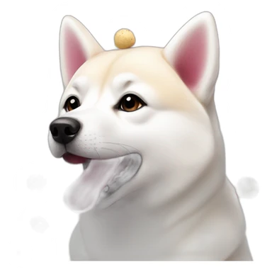 White Shiba with pink truffle sticker