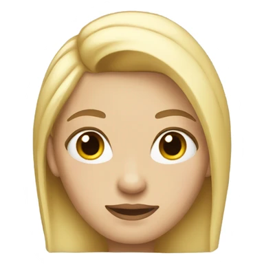 A woman with blonde skin has hair and no bangs. sticker