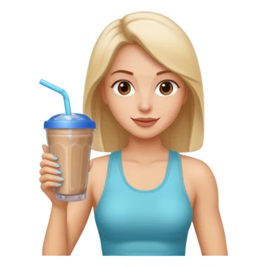 woman eating protein shake sticker