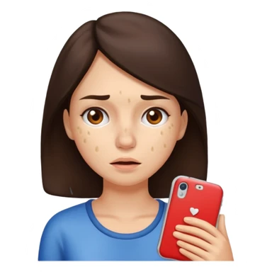 brunette woman with lots of acne sticker