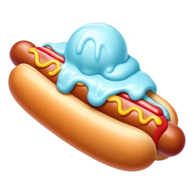 Melting neon ice cream hot dog  sticker