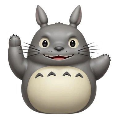 Totoro tierno que se parezca al real sonriendo tierno con uñas  sticker