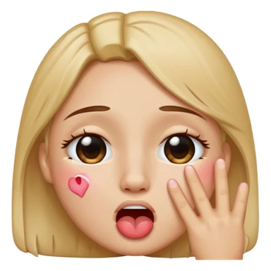 Crying kissy face with a peace sign sticker