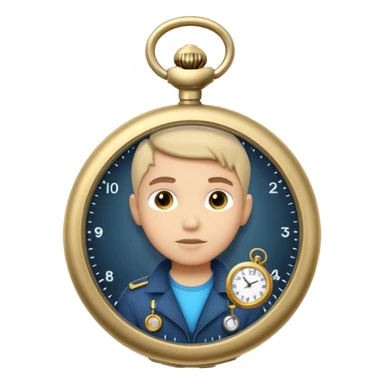 future Explorer with futuristic pocket watch sticker