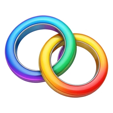 two rainbow rings entwined sticker