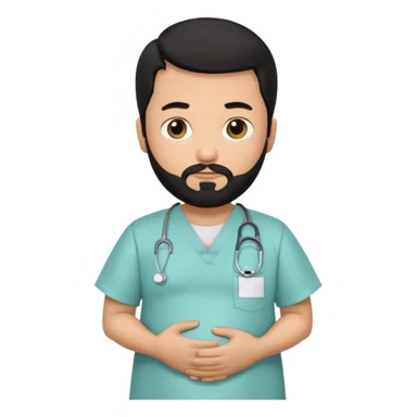 pregnant man with beard black hair and beard sticker