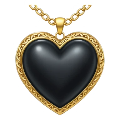 Black heart with golden chain sticker
