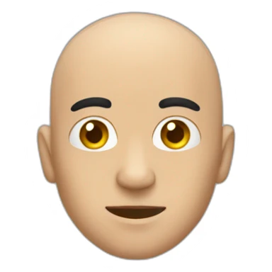 Bald man with black mohawk sticker