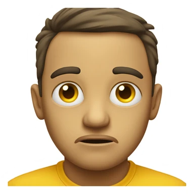 Concerned yellow emoji with judgmental eyes sticker