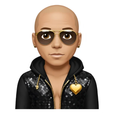 Pitbull, Rapper with black sequin outfit sticker
