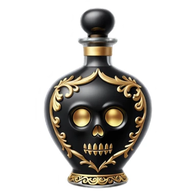 an elegant black poison bottle, no skull, no bones sticker
