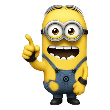minion with HAND OUTS sticker