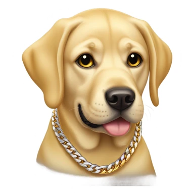 Yellow lab wearing Cuban links sticker