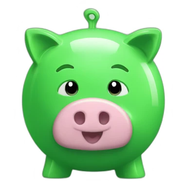 green piggy bank large sticker