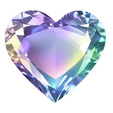 Heart shaped 56-carat iridescent diamond sticker