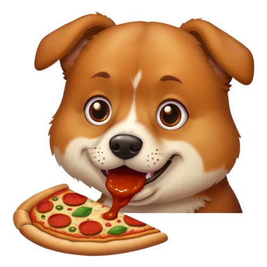 Dog eating pizza  sticker