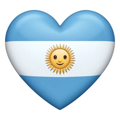 Un corazon con la bandera argentina  en forma de emojin sticker