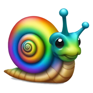 Rainbow metal shiny snail  sticker
