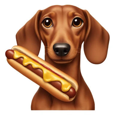 Dachshund eating hotdogs sticker