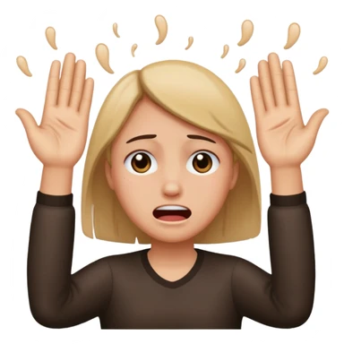 someone crying with their hands in the air sticker