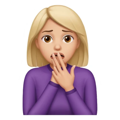 scared woman with her hand on mouth, more details sticker