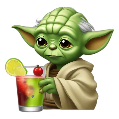Yoda drinking a sangria sticker