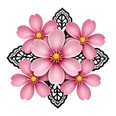 sakura flower with a lace border sticker