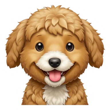 mini golden doodle smiling with tongue out sticker
