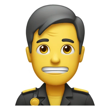 yellow salute with stressed face sticker