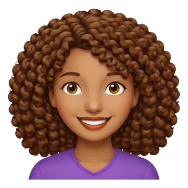 hazme una mujer crespa con el pelo cafe  sticker