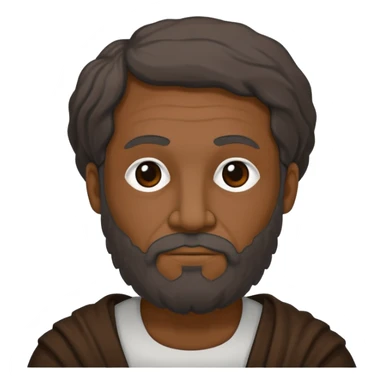 Aristotle as a black outline icon, no fill, hand-drawn look, recognizable philosopher features sticker